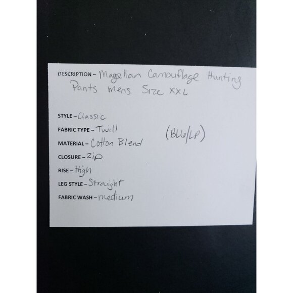 Magellan Camouflage Hunting Pants Mens  XXL Cotton Blend High Rise Straight Leg - Picture 9 of 9